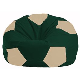 Кресло-мешок Мяч тёмно-зелёный - светло-бежевый М 1.1-62