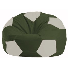Кресло-мешок Мяч тёмно-оливковый - белый М 1.1-59