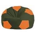 Кресло-мешок Мяч тёмно-оливковый - оранжевый М 1.1-56