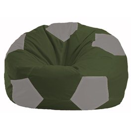 Кресло-мешок Мяч тёмно-оливковый - серый М 1.1-53