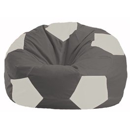 Кресло-мешок Мяч тёмно-серый - белый М 1.1-357