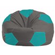 Кресло-мешок Мяч тёмно-серый - бирюзовый М 1.1-465