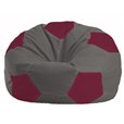 Кресло-мешок Мяч тёмно-серый - бордовый М 1.1-358