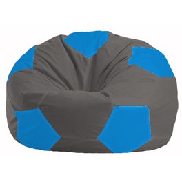 Кресло-мешок Мяч тёмно-серый - голубой М 1.1-359