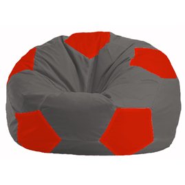 Кресло-мешок Мяч тёмно-серый - красный М 1.1-362