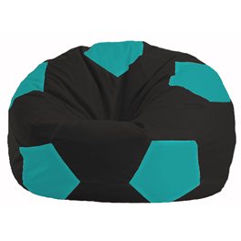 Кресло-мешок Мяч чёрный - бирюзовый М 1.1-393