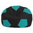 Кресло-мешок Мяч чёрный - бирюзовый М 1.1-393
