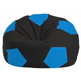 Кресло-мешок Мяч чёрный - голубой М 1.1-395