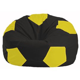 Кресло-мешок Мяч чёрный - жёлтый М 1.1-396