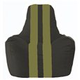 Кресло-мешок Спортинг чёрный - оливковый С1.1-399