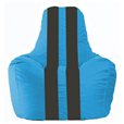 Кресло-мешок Спортинг голубой - чёрный С1.1-267