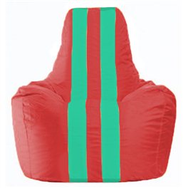 Кресло-мешок Спортинг красный - бирюзовый С1.1-456