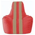 Кресло-мешок Спортинг красный - тёмно-бежевый С1.1-171