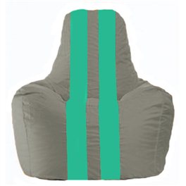 Кресло-мешок Спортинг серый - бирюзовый С1.1-335