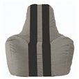 Кресло-мешок Спортинг серый - чёрный С1.1-354