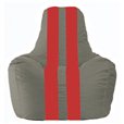 Кресло-мешок Спортинг серый - красный С1.1-332