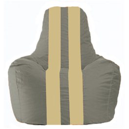 Кресло-мешок Спортинг серый - светло-бежевый С1.1-344