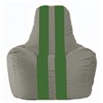 Кресло-мешок Спортинг серый - зелёный С1.1-339