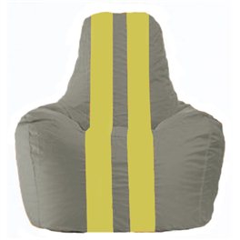 Кресло-мешок Спортинг серый - жёлтый С1.1-338