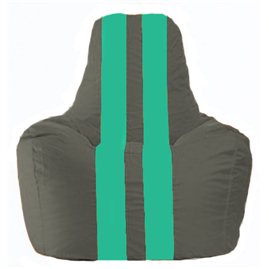 Кресло-мешок Спортинг тёмно-серый - бирюзовый С1.1-465