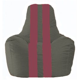 Кресло-мешок Спортинг тёмно-серый - бордовый С1.1-358