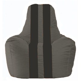 Кресло-мешок Спортинг тёмно-серый - чёрный С1.1-375