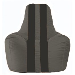 Кресло-мешок Спортинг тёмно-серый - чёрный С1.1-375