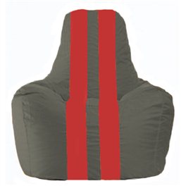Кресло-мешок Спортинг тёмно-серый - красный С1.1-362