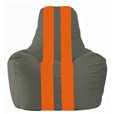 Кресло-мешок Спортинг тёмно-серый - оранжевый С1.1-363