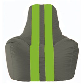 Кресло-мешок Спортинг тёмно-серый - салатовый С1.1-356