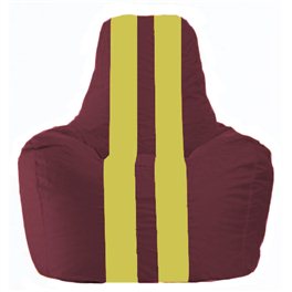 Кресло-мешок Спортинг бордовый - жёлтый С1.1-313