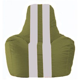 Кресло-мешок Спортинг оливковый - белый С1.1-231