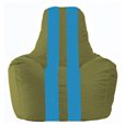 Кресло-мешок Спортинг оливковый - голубой С1.1-229