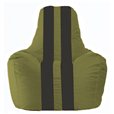 Кресло-мешок Спортинг оливковый - чёрный С1.1-460