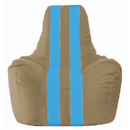 Кресло-мешок Спортинг бежевый - голубой С1.1-96