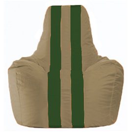 Кресло-мешок Спортинг бежевый - тёмно-зелёный С1.1-83