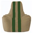 Кресло-мешок Спортинг бежевый - тёмно-зелёный С1.1-83