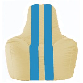 Кресло-мешок Спортинг светло-бежевый - голубой С1.1-149