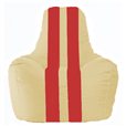 Кресло-мешок Спортинг светло-бежевый - красный С1.1-145