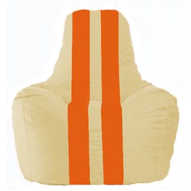 Кресло-мешок Спортинг светло-бежевый - оранжевый С1.1-143