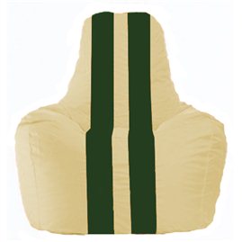 Кресло-мешок Спортинг светло-бежевый - тёмно-зелёный С1.1-137