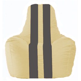 Кресло-мешок Спортинг светло-бежевый - тёмно-серый С1.1-134