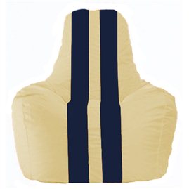 Кресло-мешок Спортинг светло-бежевый - тёмно-синий С1.1-133
