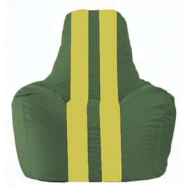 Кресло-мешок Спортинг тёмно-зелёный - жёлтый С1.1-65