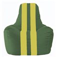 Кресло-мешок Спортинг тёмно-зелёный - жёлтый С1.1-65