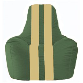 Кресло-мешок Спортинг тёмно-зелёный - светло-бежевый С1.1-62