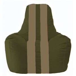 Кресло-мешок Спортинг тёмно-оливковый - бежевый С1.1-52