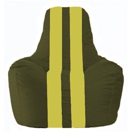 Кресло-мешок Спортинг тёмно-оливковый - жёлтый С1.1-57