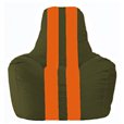 Кресло-мешок Спортинг тёмно-оливковый - оранжевый С1.1-56