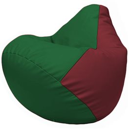 Кресло-мешок Груша Г2.3-0121 зелёный, бордовый